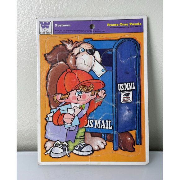 Vintage 1974 Whitman Postman Board Tray Puzzle, Toy - Picture 5 of 9